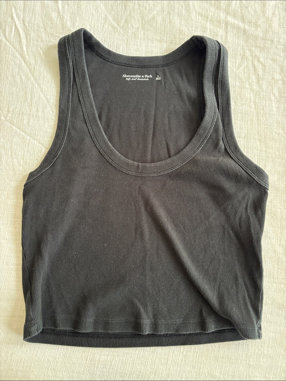 Abercrombie soft essentials black tank top